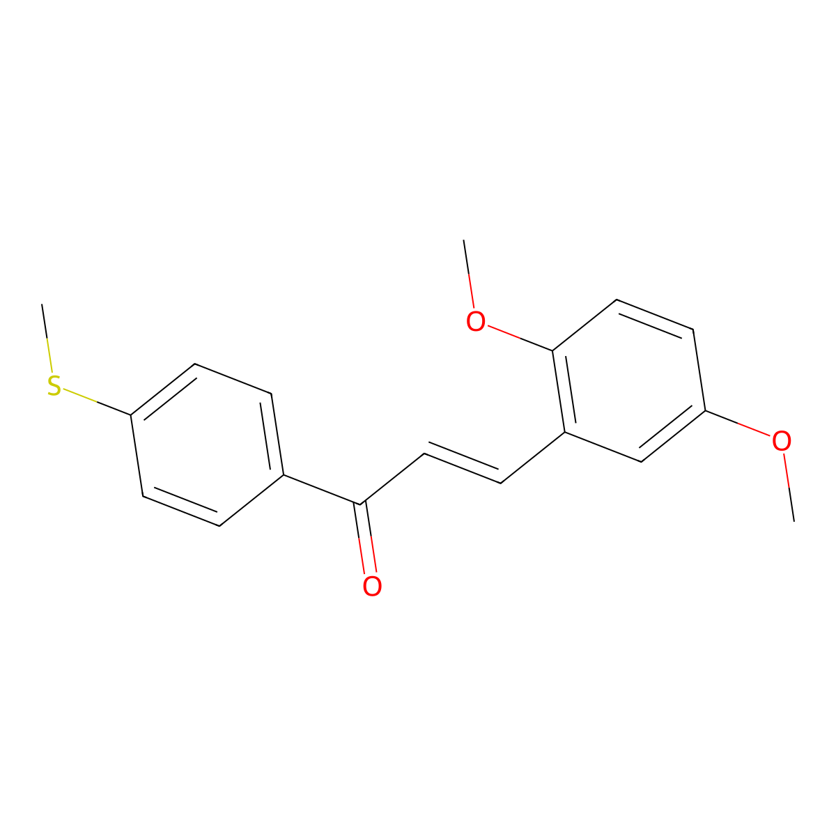 3-(2,5-Dimethoxyphenyl)-1-[4-(methylsulfanyl)phenyl]-2-propen-1-one molecular structure, CAS 1383425-67-9