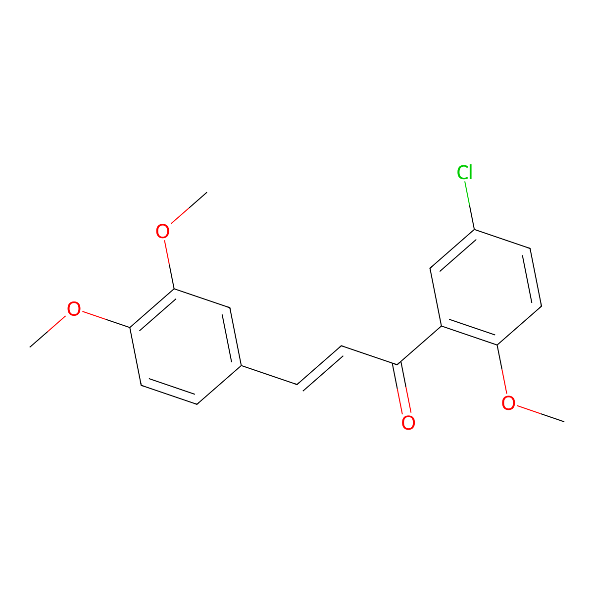 (2E)-1-(5-chloro-2-methoxyphenyl)-3-(3,4-dimethoxyphenyl)prop-2-en-1-one molecular structure, CAS 1383425-71-5