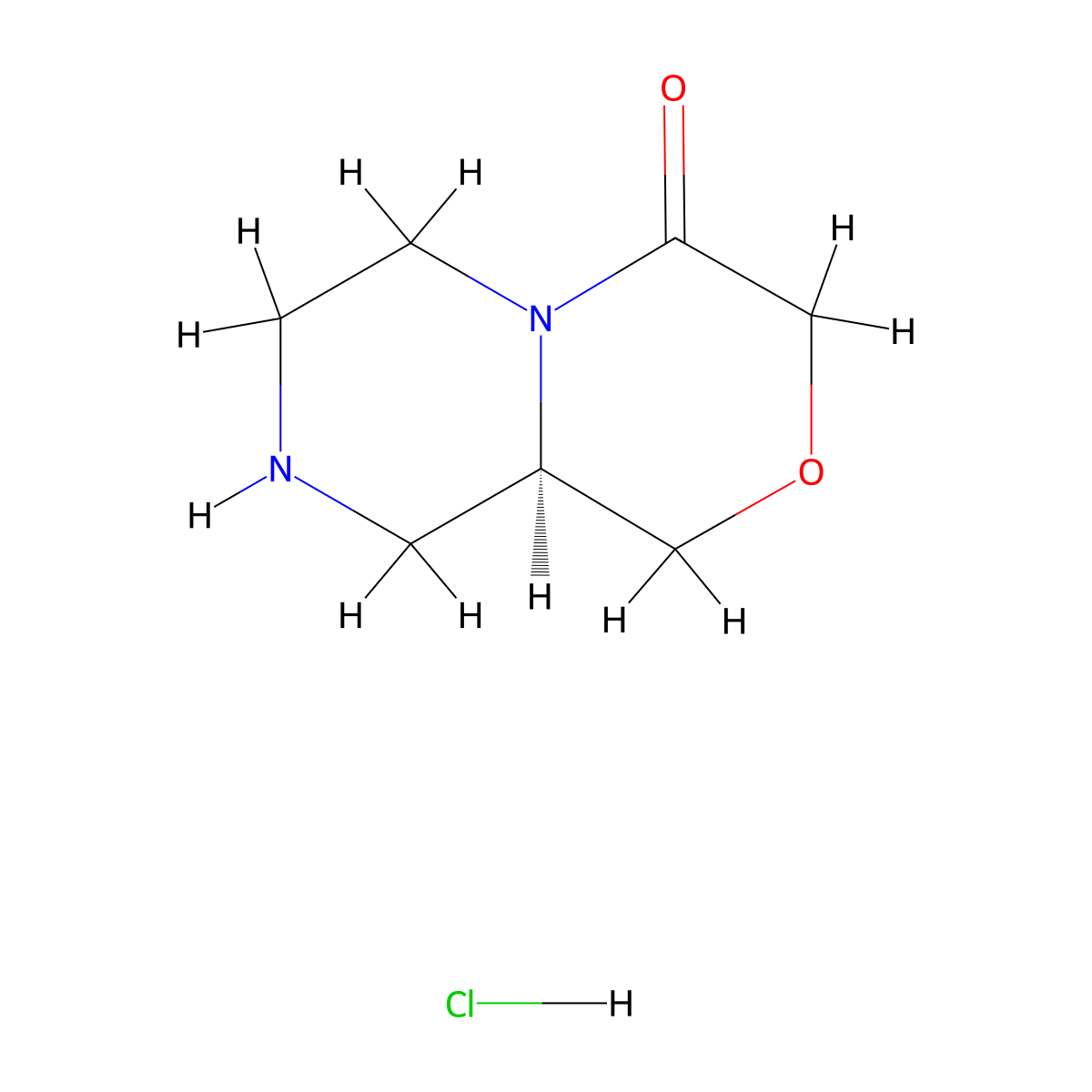 (R)-Hexahydropyrazino[2,1-c][1,4]oxazin-4(3H)-one hydrochloride molecular structure, CAS 1383427-89-1