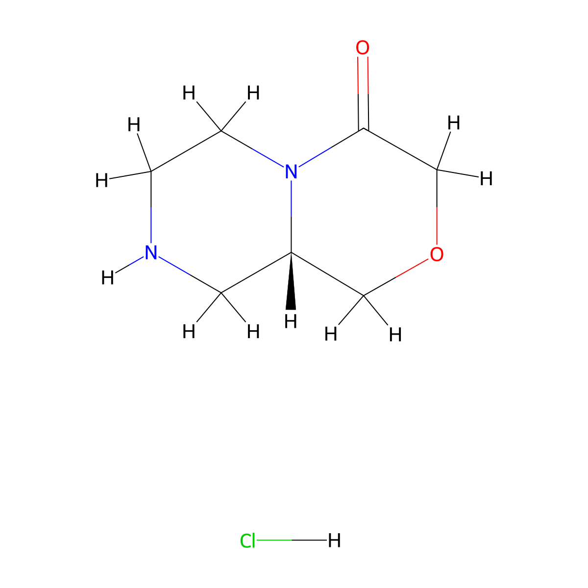 (S)-Hexahydropyrazino[2,1-c][1,4]oxazin-4(3H)-one hydrochloride molecular structure, CAS 1383427-98-2