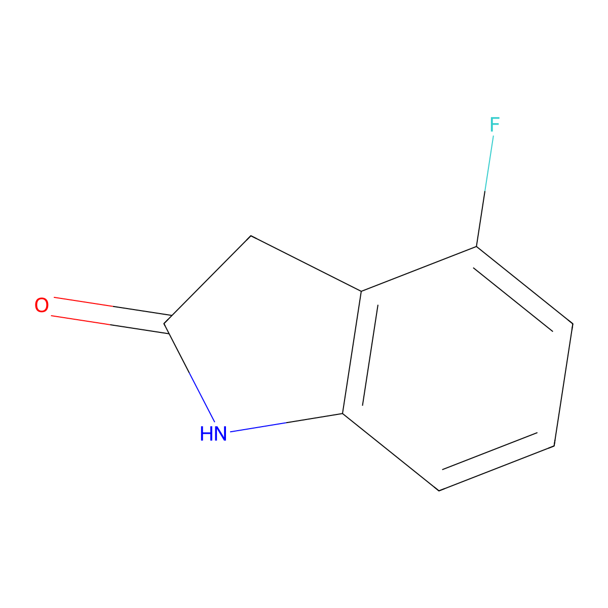 4-Fluoro-1,3-dihydro-2H-indol-2-one molecular structure, CAS 138343-94-9