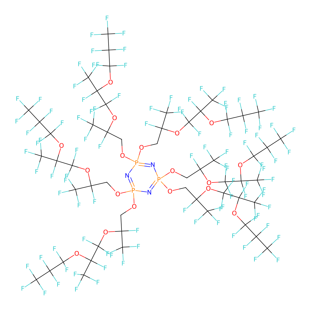 Hexakis(HFPOtrimeralkoxy)phosphazene molecular structure, CAS 1383437-42-0