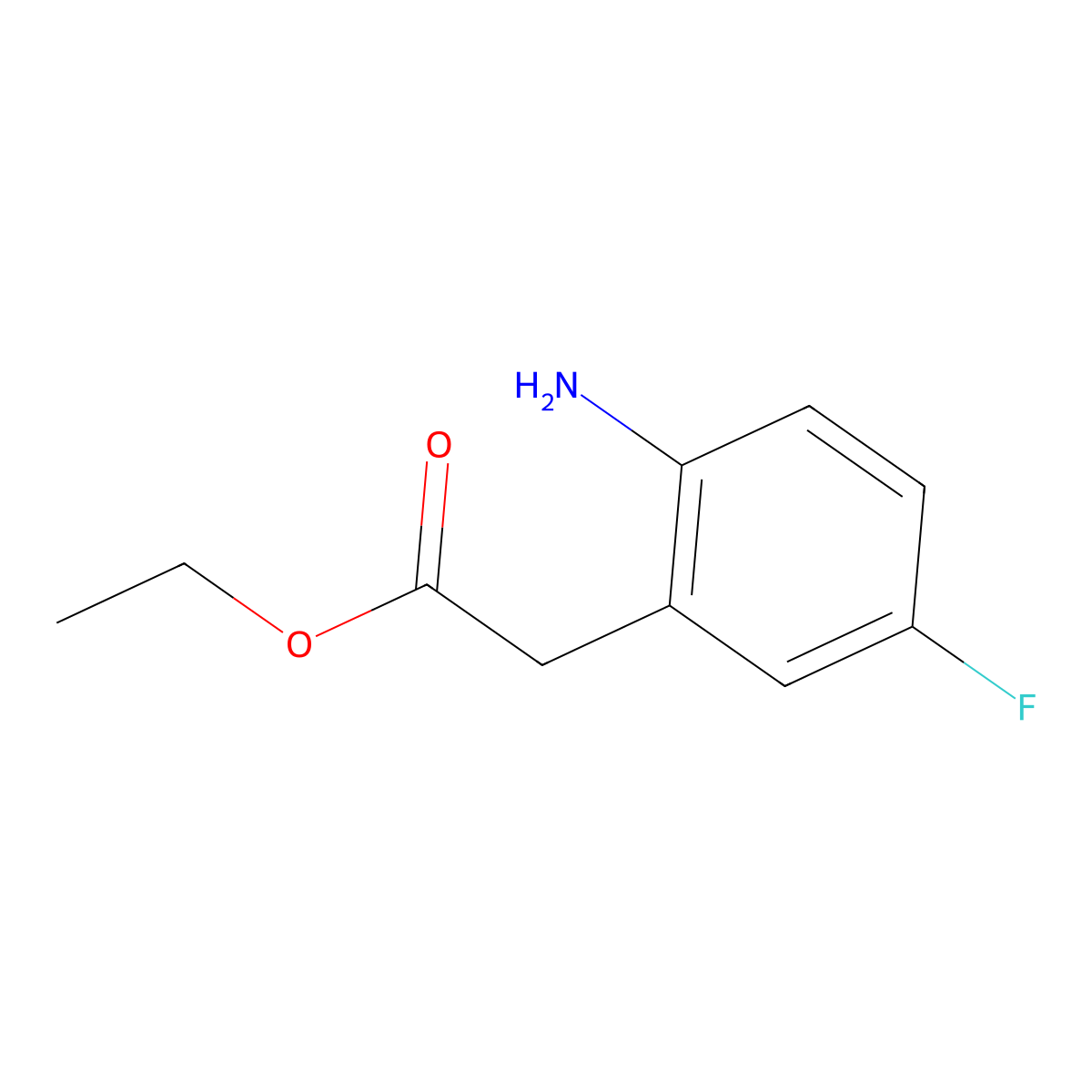 Ethyl 2-(2-amino-5-fluorophenyl)acetate molecular structure, CAS 138344-00-0