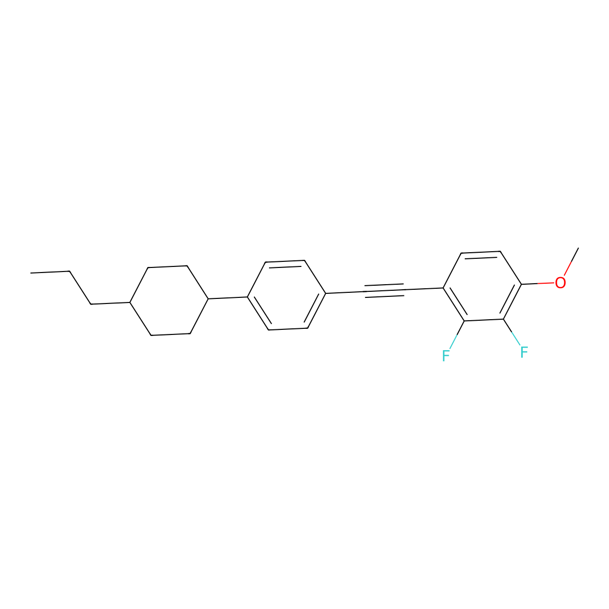 2,3-Difluoro-1-methoxy-4-((4-(trans-4-propylcyclohexyl)phenyl)ethynyl)benzene molecular structure, CAS 1383449-87-3