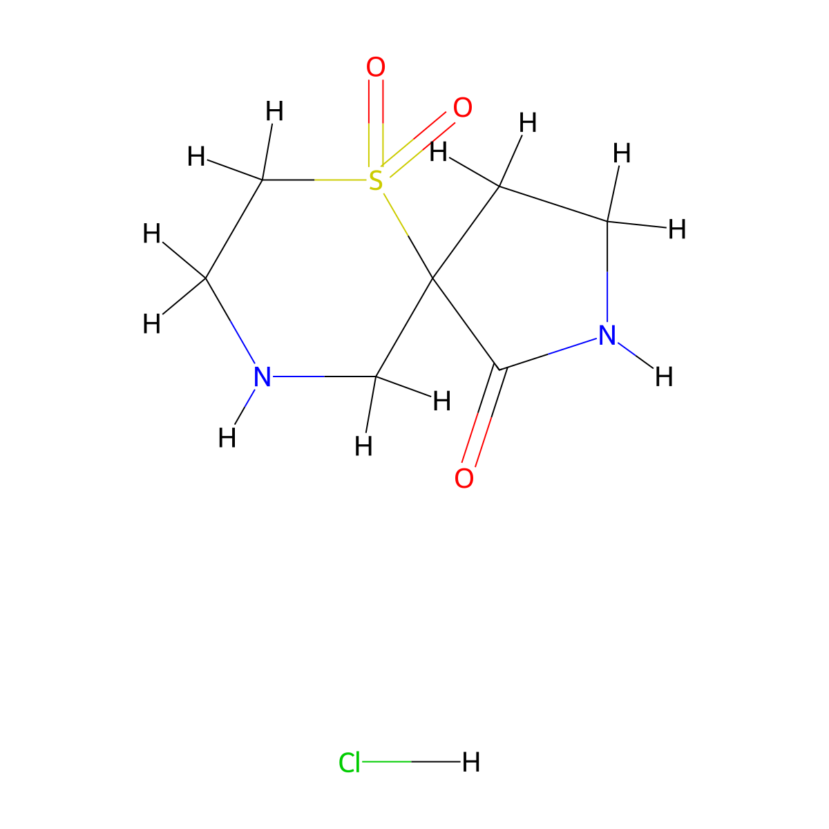 6-Thia-2,9-diazaspiro[4.5]decan-1-one 6,6-dioxide hcl molecular structure, CAS 1383453-57-3