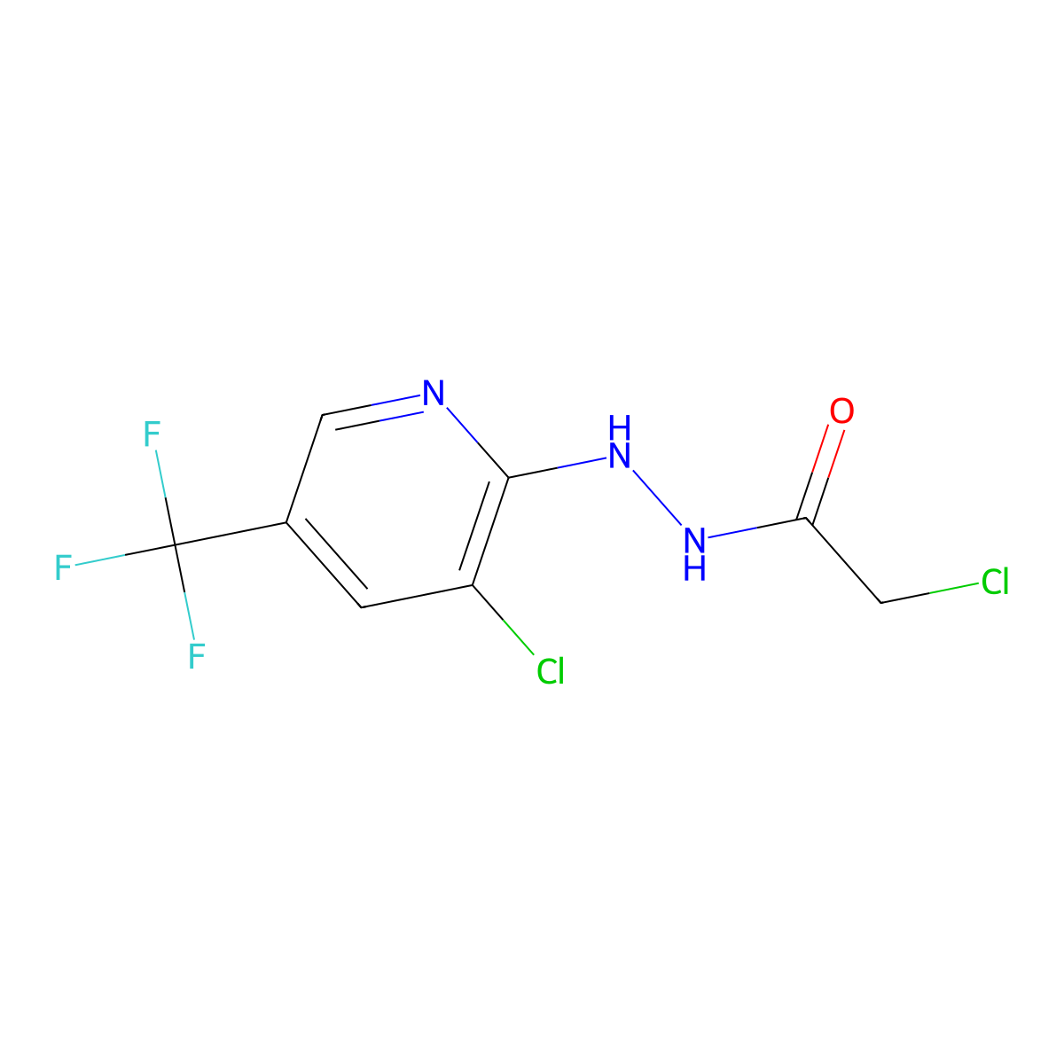 2-chloro-N'-(3-chloro-5-(trifluoromethyl)pyridin-2-yl)acetohydrazide molecular structure, CAS 1383468-73-2