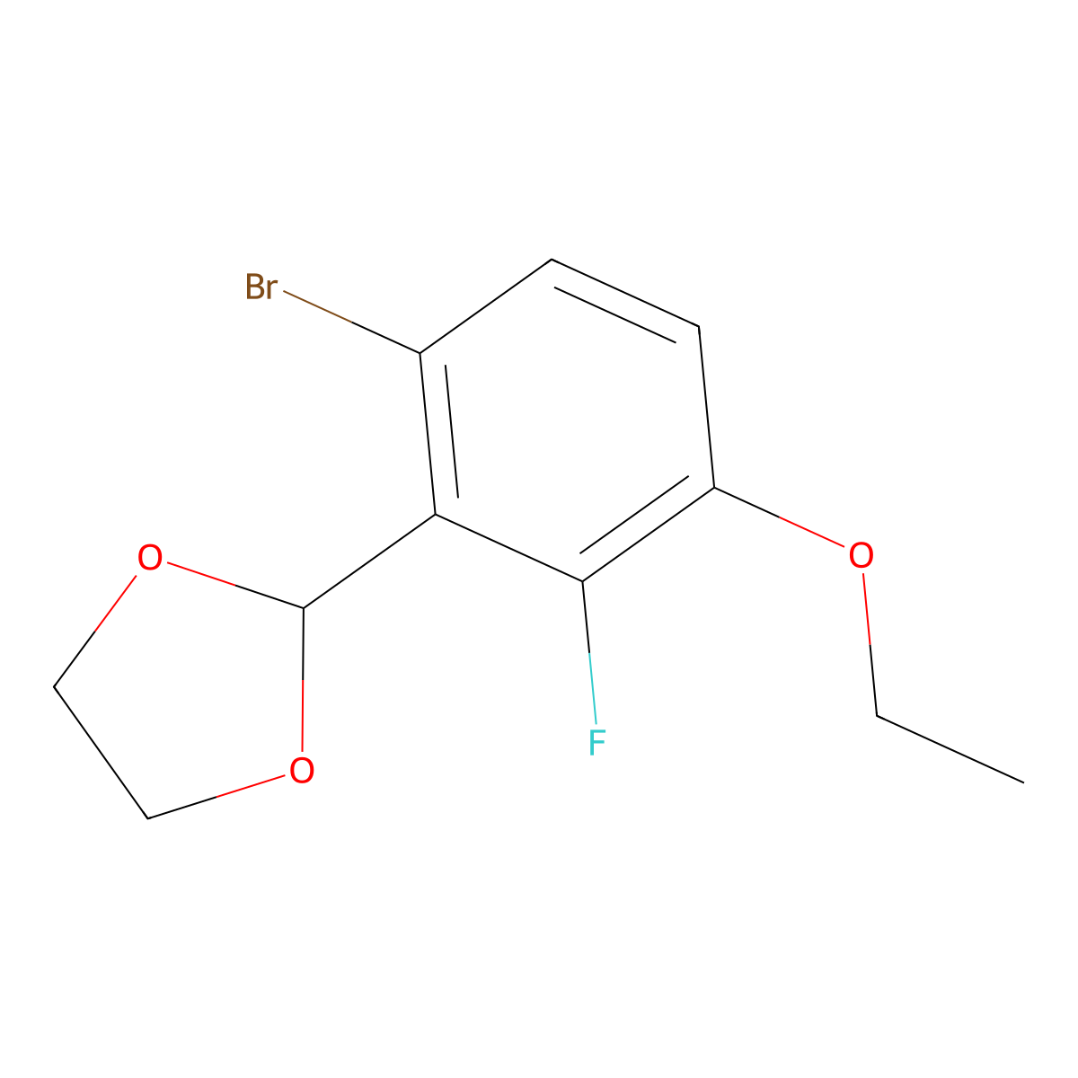 2-(2-Bromo-6-fluoro-5-ethoxyphenyl)-1,3-dioxolane molecular structure, CAS 1383469-34-8