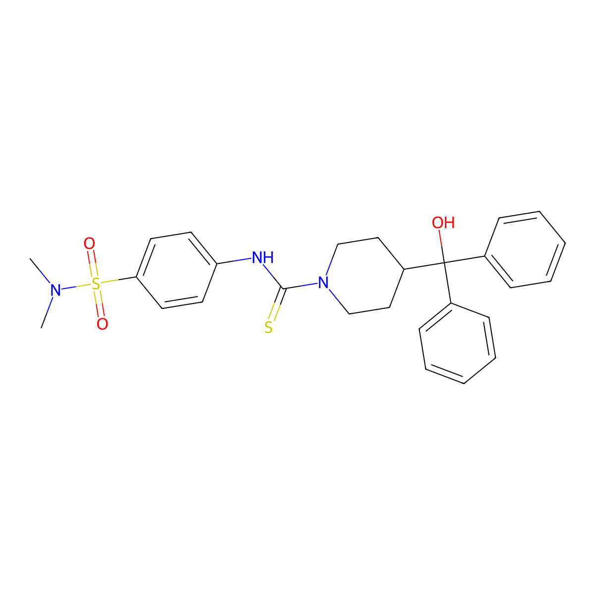 N-[4-[(Dimethylamino)sulfonyl]phenyl]-4-(hydroxydiphenylmethyl)-1-piperidinecarbothioamide molecular structure, CAS 1383478-94-1