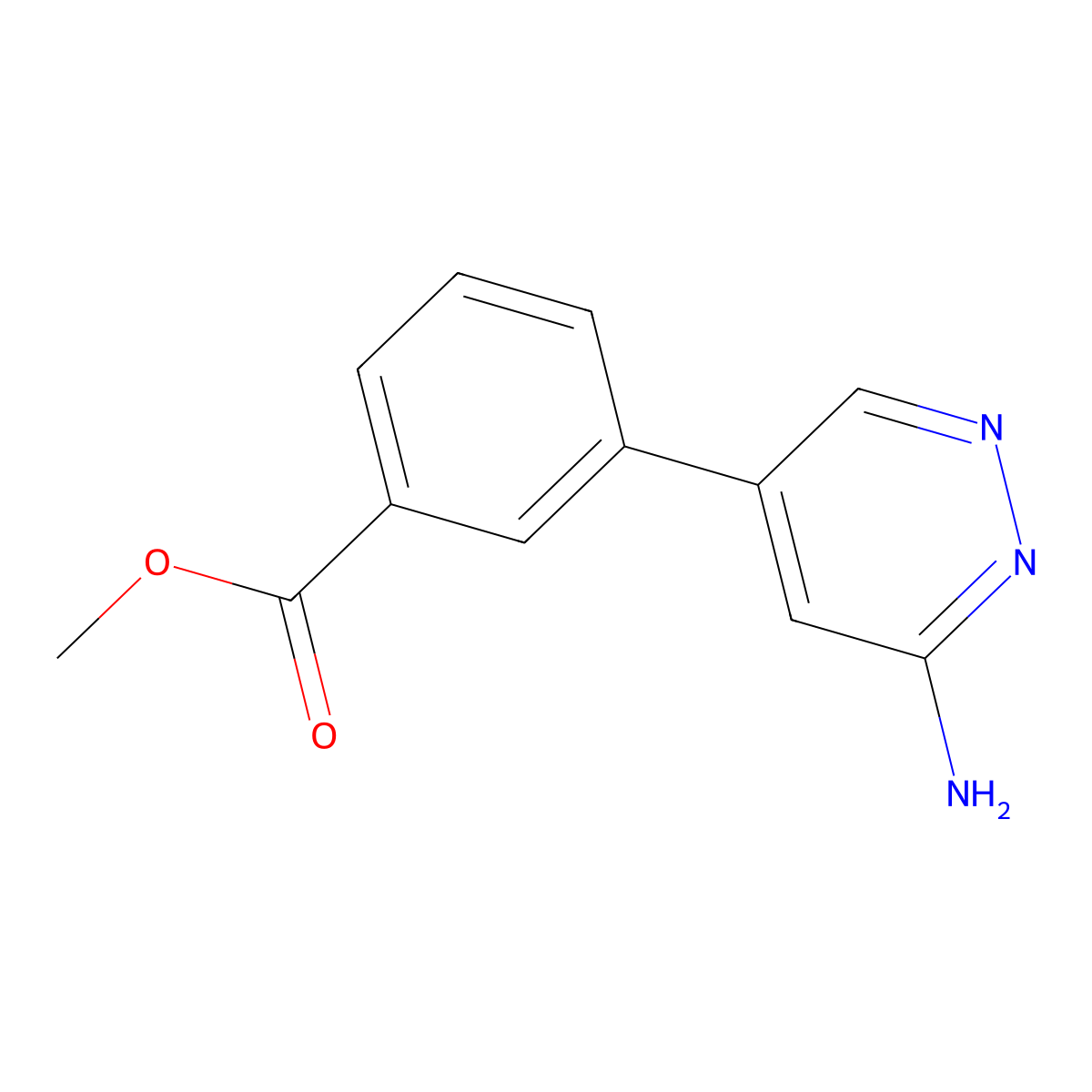 Methyl 3-(6-aminopyridazin-4-yl)benzoate molecular structure, CAS 1383481-25-1