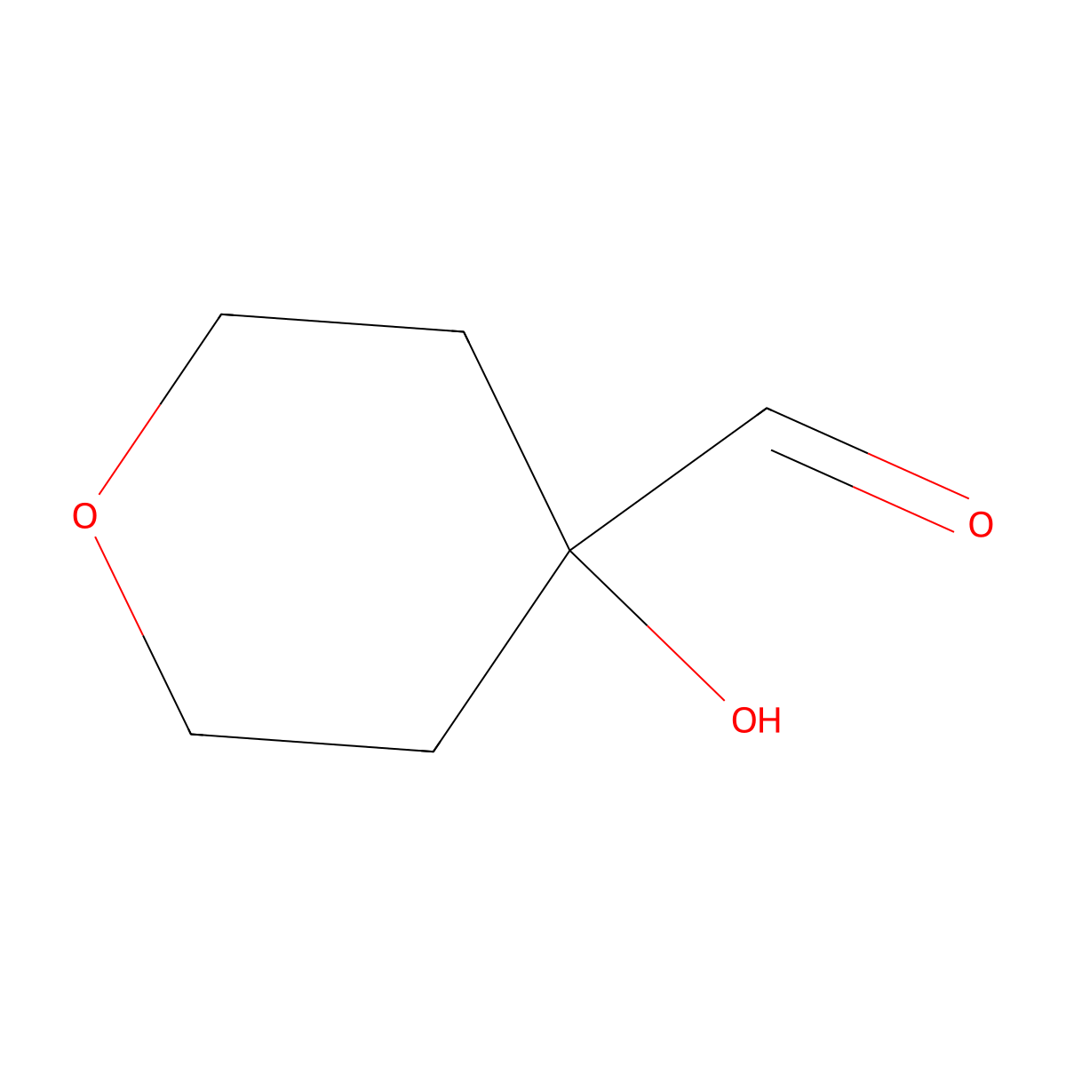 4-Hydroxytetrahydro-2H-pyran-4-carbaldehyde molecular structure, CAS 1383482-51-6