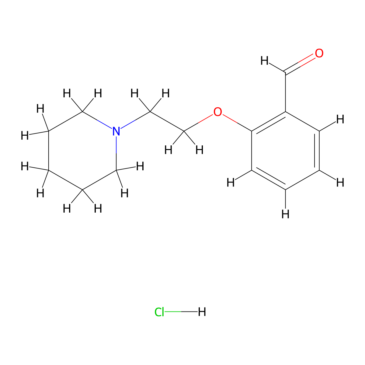 2-[2-(1-Piperidinyl)ethoxy]benzaldehyde hydrochloride molecular structure, CAS 138351-08-3
