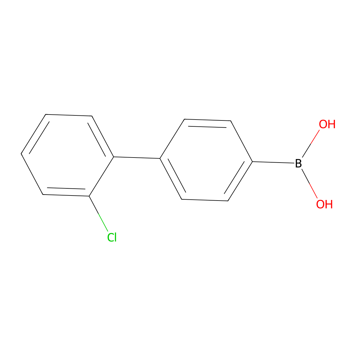 (2'-Chloro-[1,1'-biphenyl]-4-yl)boronic acid molecular structure, CAS 1383531-51-8