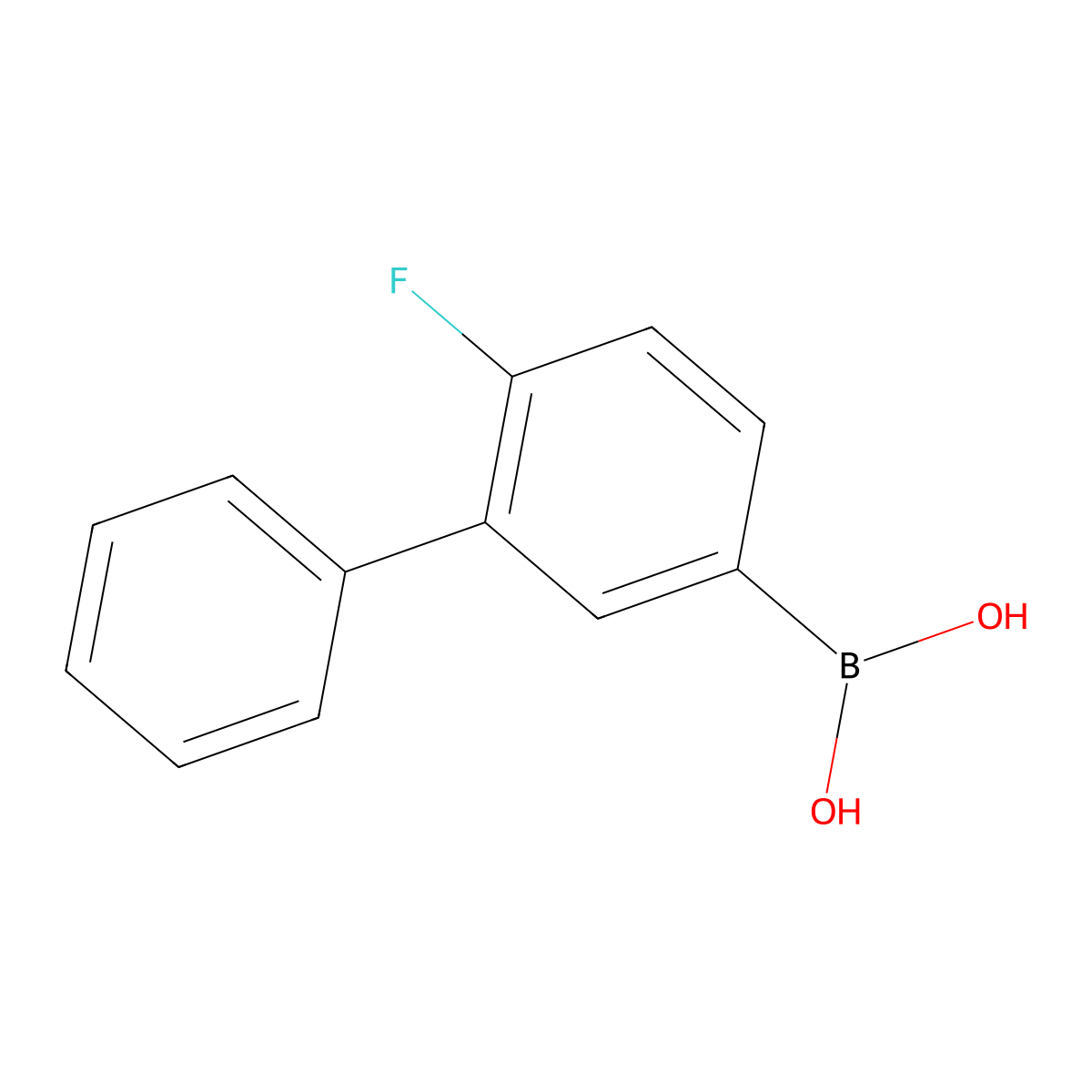 2-Fluoro-biphenyl-5-ylboronic acid molecular structure, CAS 1383532-12-4
