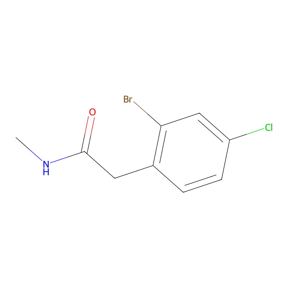 2-(2-bromo-4-chlorophenyl)-N-methylacetamide molecular structure, CAS 1383543-19-8