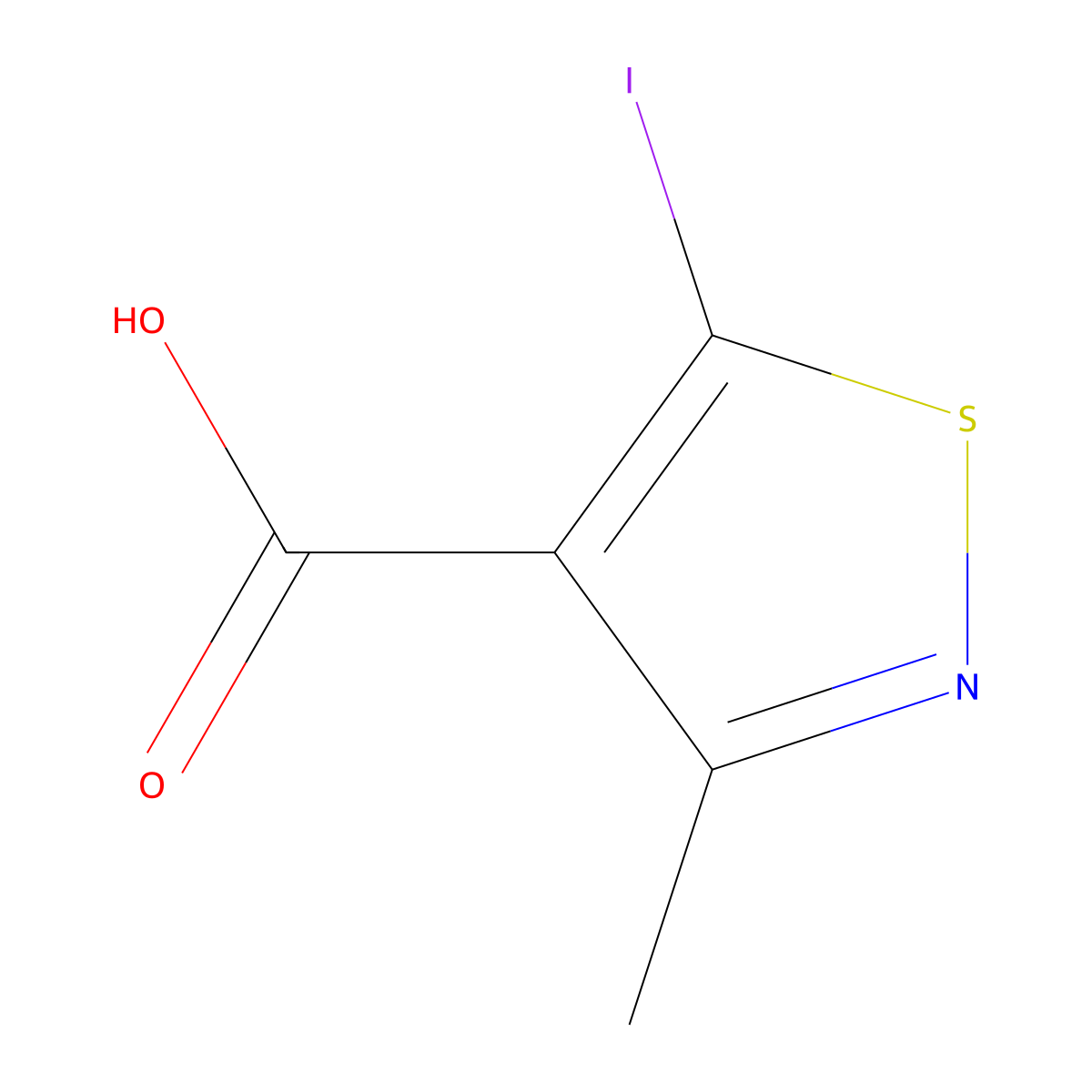 5-Iodo-3-methyl-1,2-thiazole-4-carboxylic acid molecular structure, CAS 1383546-18-6