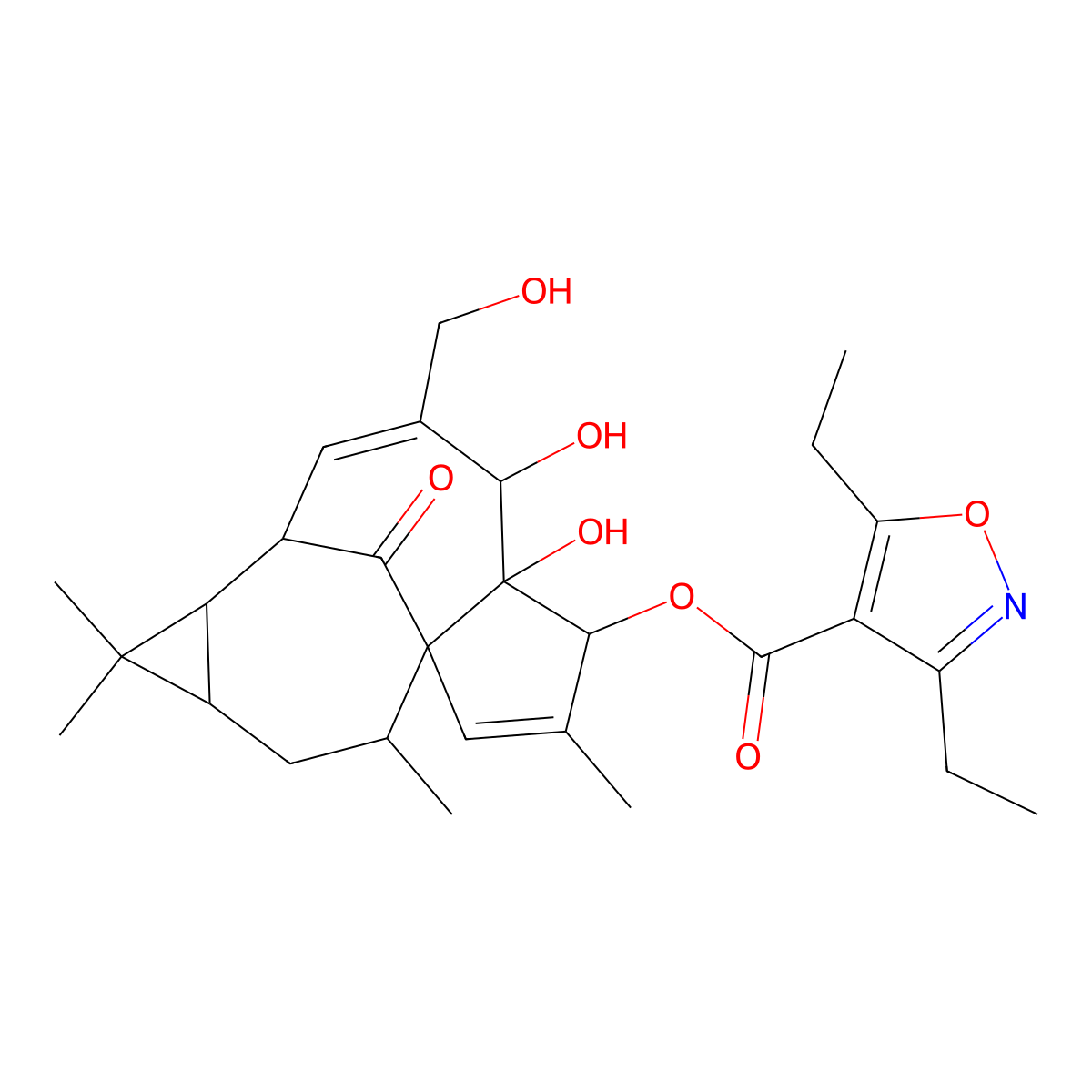 Ingenol Disoxate molecular structure, CAS 1383547-60-1