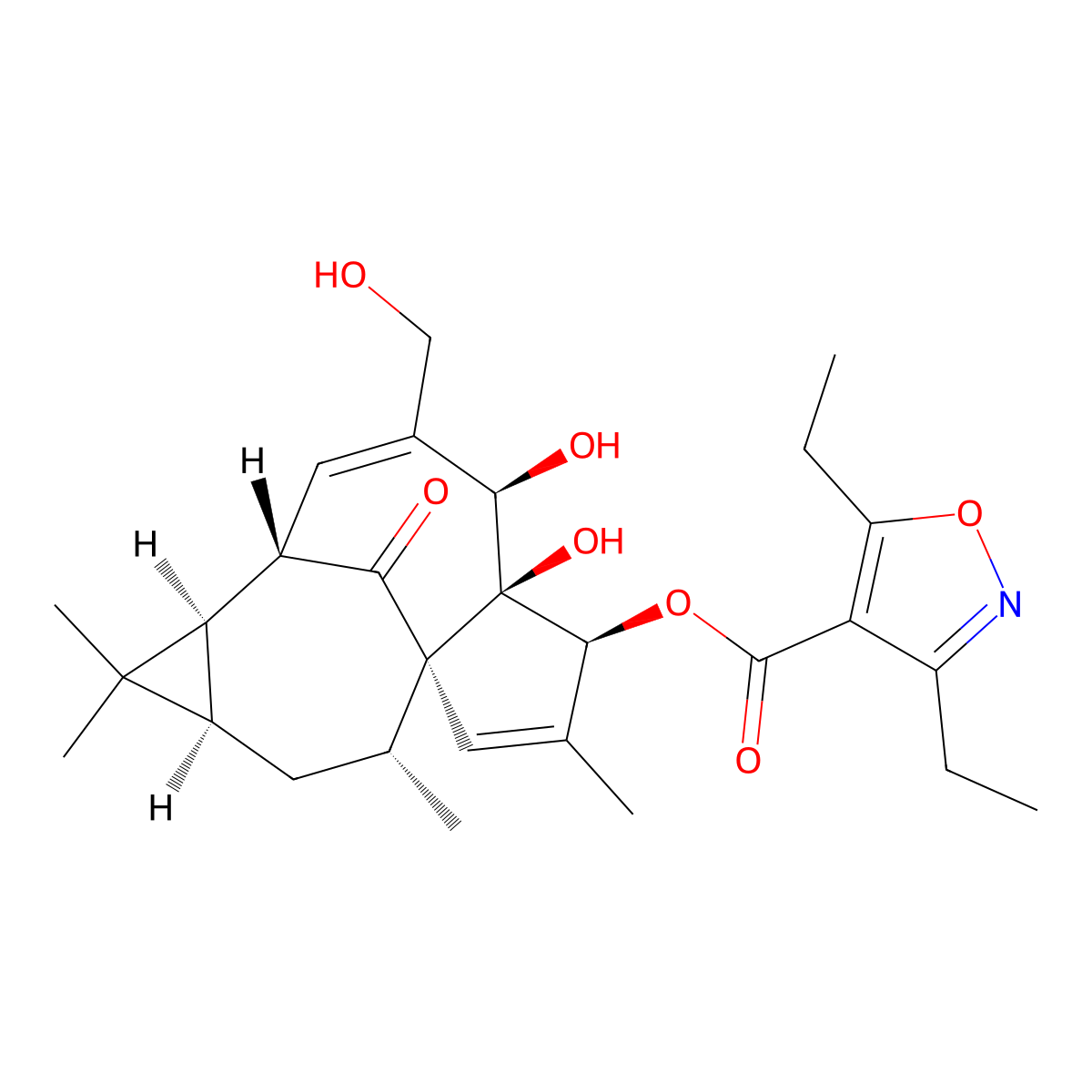 Ingenol Disoxate molecular structure, CAS 1383547-60-1