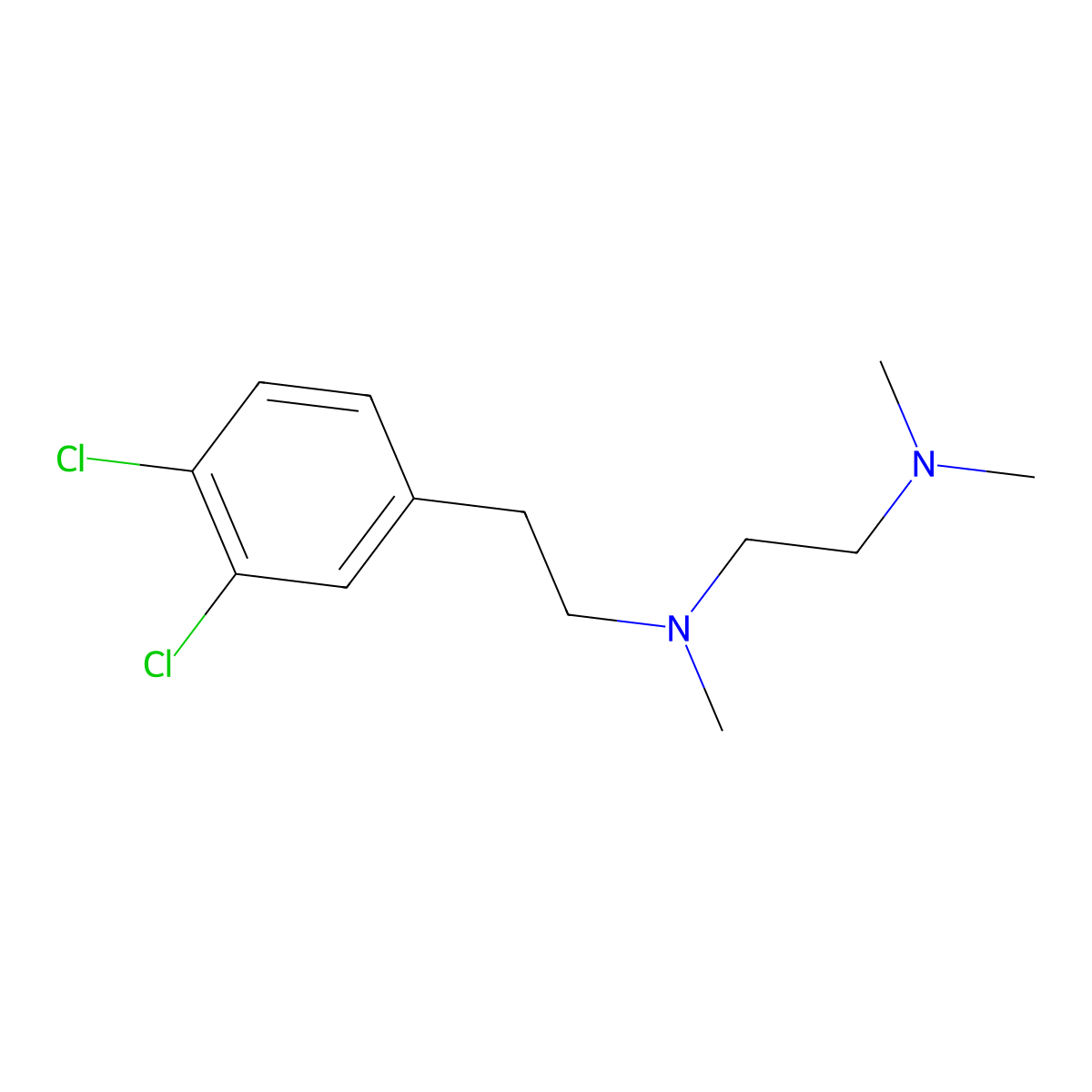 N1-(2-(3,4-Dichlorophenyl)ethyl)-N1,N2,N2-trimethyl-1,2-ethanediamine molecular structure, CAS 138356-20-4