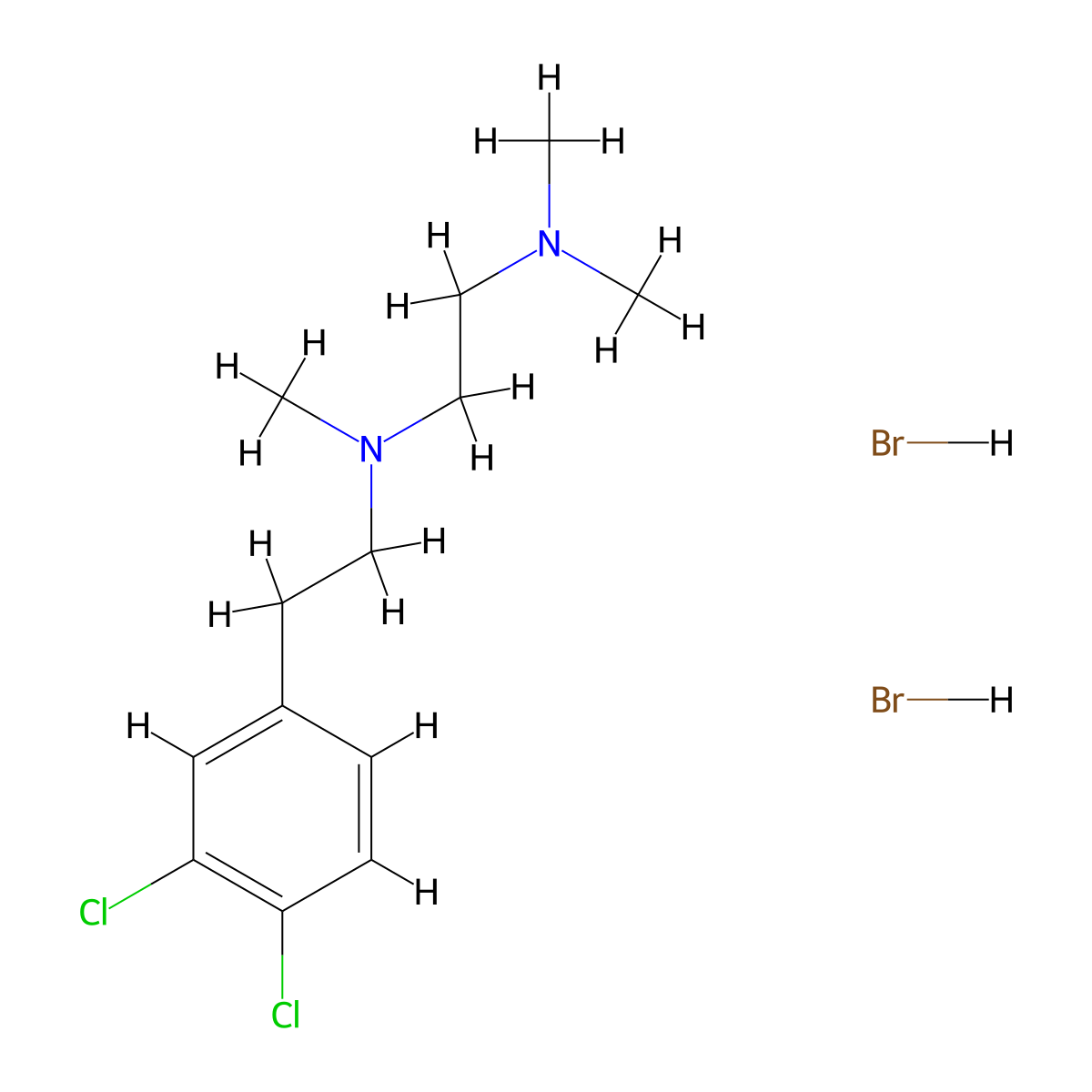 N~1~-(2-(3,4-Dichlorophenyl)ethyl)-N~1~,N~2~,N~2~-trimethylethane-1,2-diamine--hydrogen bromide (1/2) molecular structure, CAS 138356-21-5
