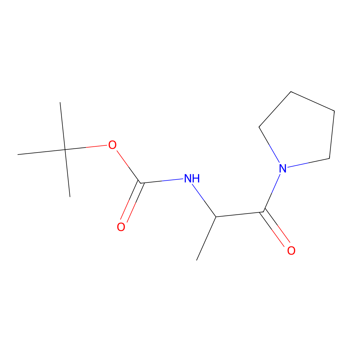 (S)-2-N-Boc-Amino-1-pyrrolidin-1-yl-propan-1-one molecular structure, CAS 138356-92-0