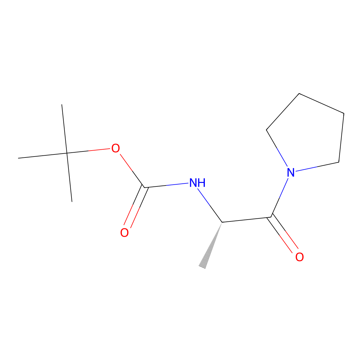 (S)-2-N-Boc-Amino-1-pyrrolidin-1-yl-propan-1-one molecular structure, CAS 138356-92-0