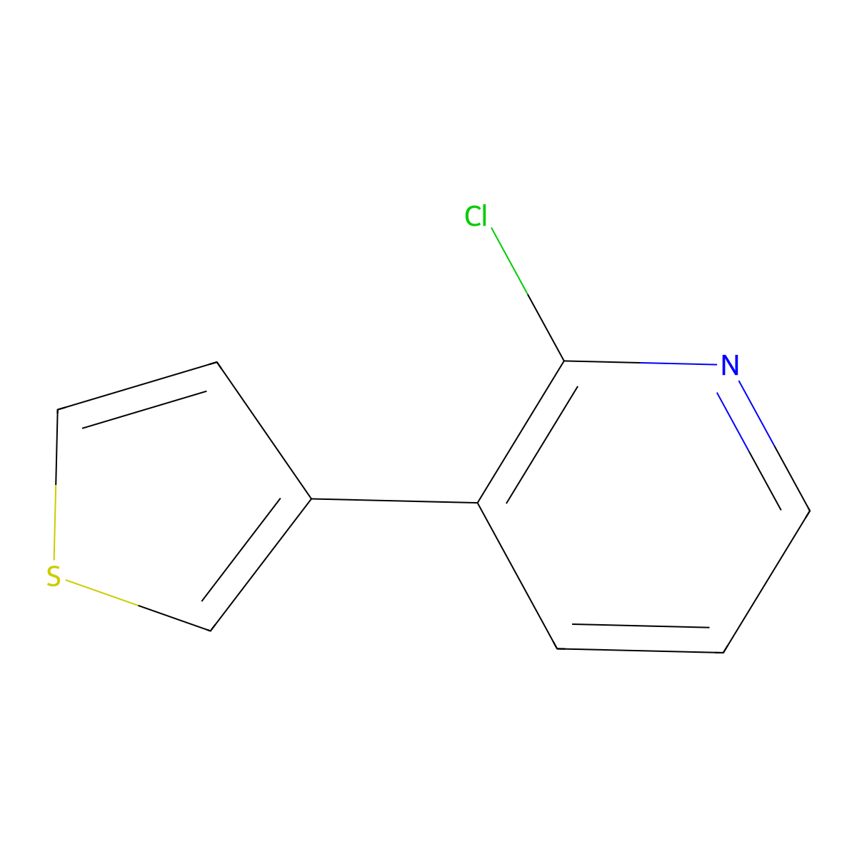 2-Chloro-3-(3-thienyl)pyridine molecular structure, CAS 1383572-60-8