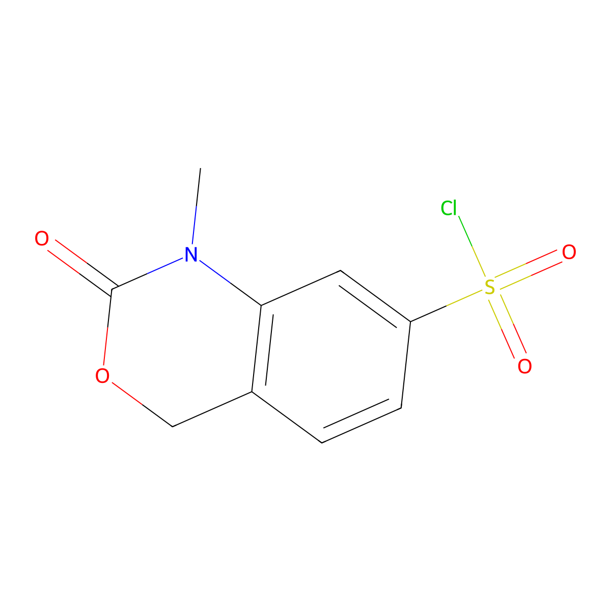 1-Methyl-2-oxo-1,4-dihydro-2H-benzo[d][1,3]oxazine-7-sulfonyl chloride molecular structure, CAS 1383579-86-9
