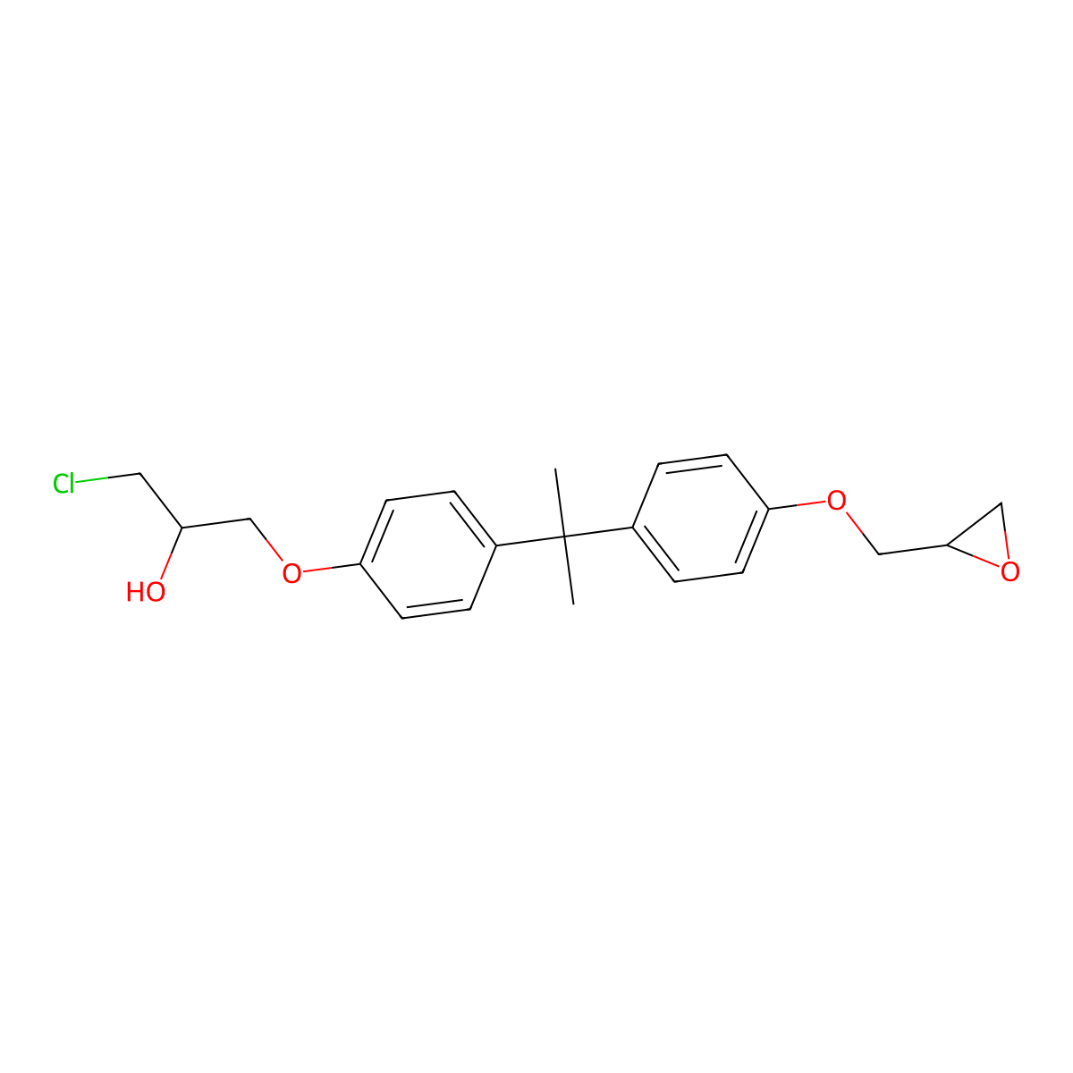 Bisphenol A (3-chloro-2-hydroxypropyl)glycidyl ether molecular structure, CAS 13836-48-1