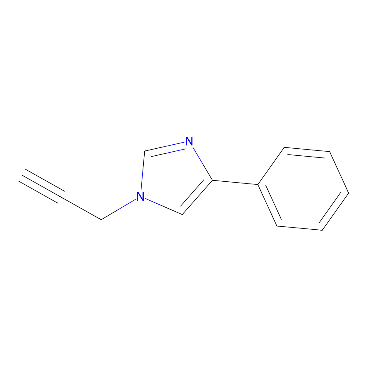 4-phenyl-1-(prop-2-yn-1-yl)-1H-imidazole molecular structure, CAS 1383601-79-3