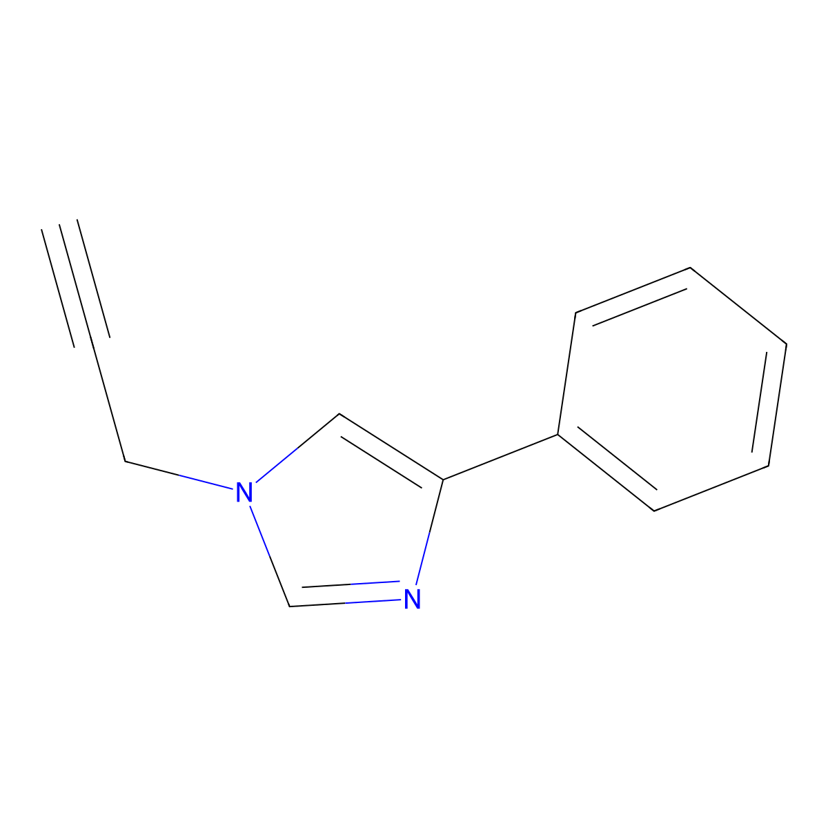 4-phenyl-1-(prop-2-yn-1-yl)-1H-imidazole molecular structure, CAS 1383601-79-3