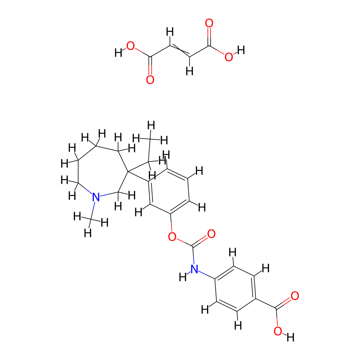 But-2-enedioic acid;4-[[3-(3-ethyl-1-methylazepan-3-yl)phenoxy]carbonylamino]benzoic acid molecular structure, CAS 1383608-60-3