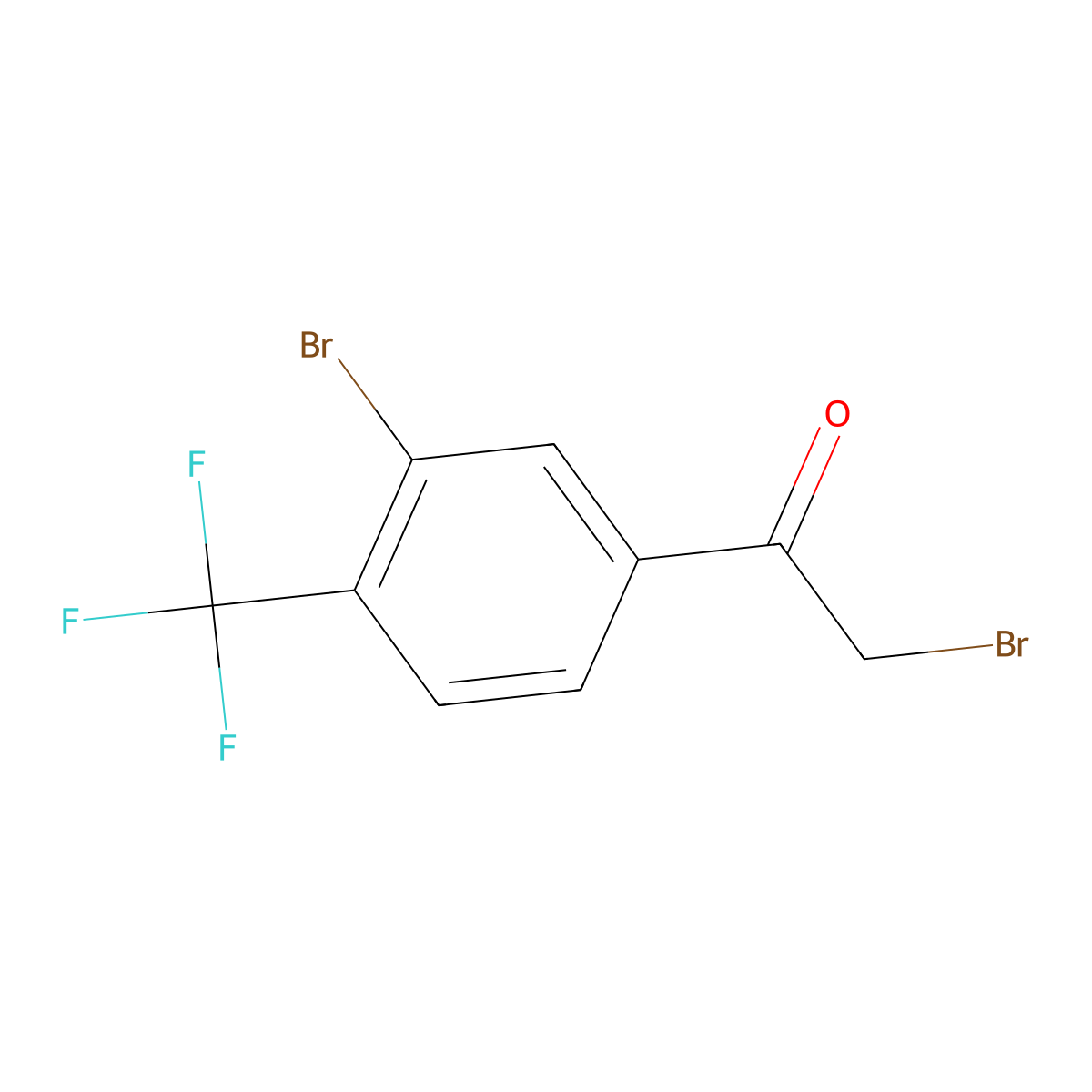 2-Bromo-1-(3-bromo-4-(trifluoromethyl)phenyl)ethanone molecular structure, CAS 1383625-02-2