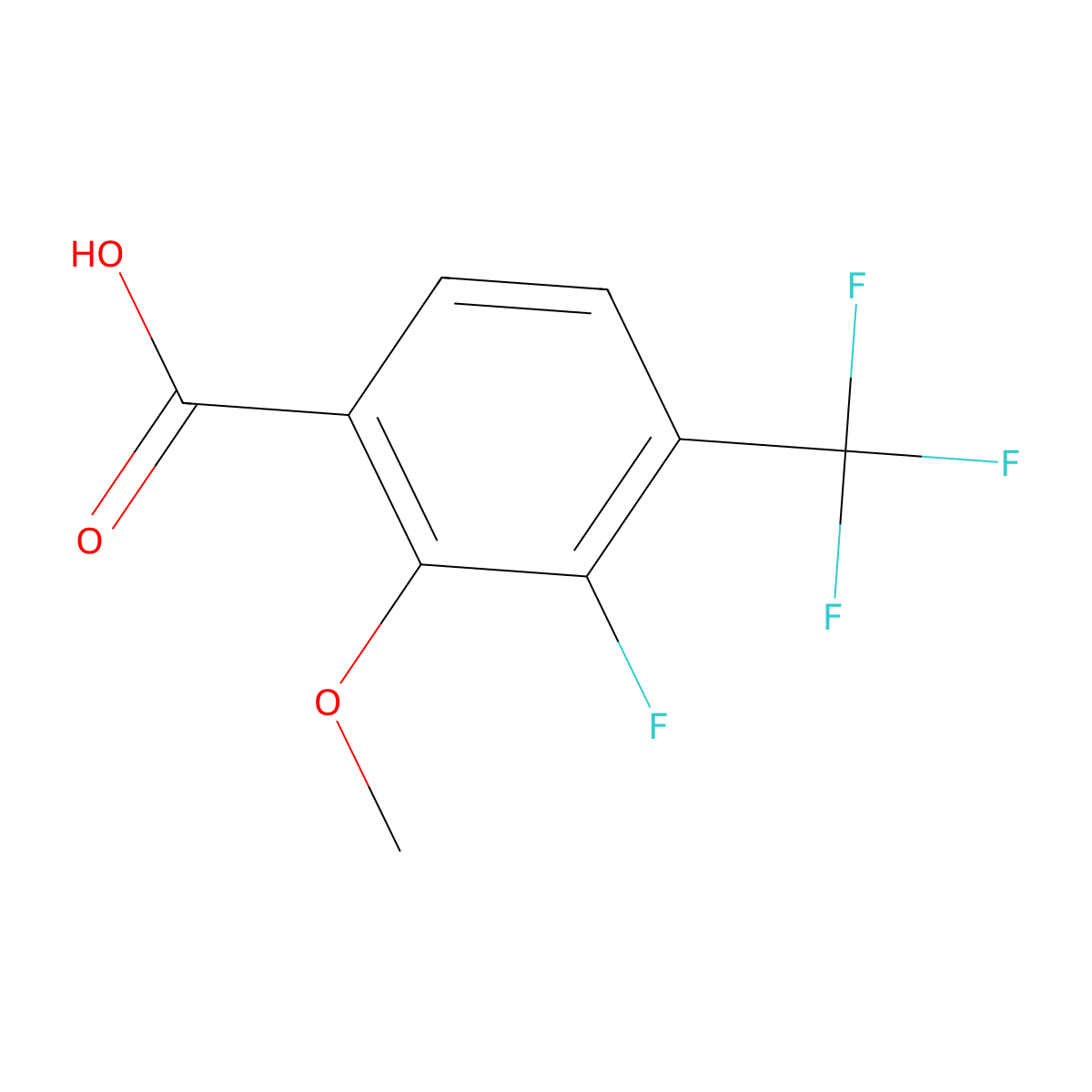 3-Fluoro-2-methoxy-4-(trifluoromethyl)benzoic acid molecular structure, CAS 1383625-61-3