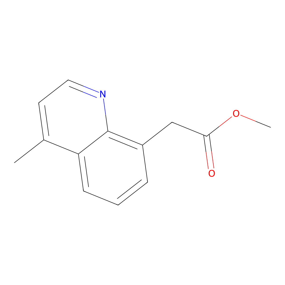 Methyl 2-(4-methylquinolin-8-yl)acetate molecular structure, CAS 1383625-63-5