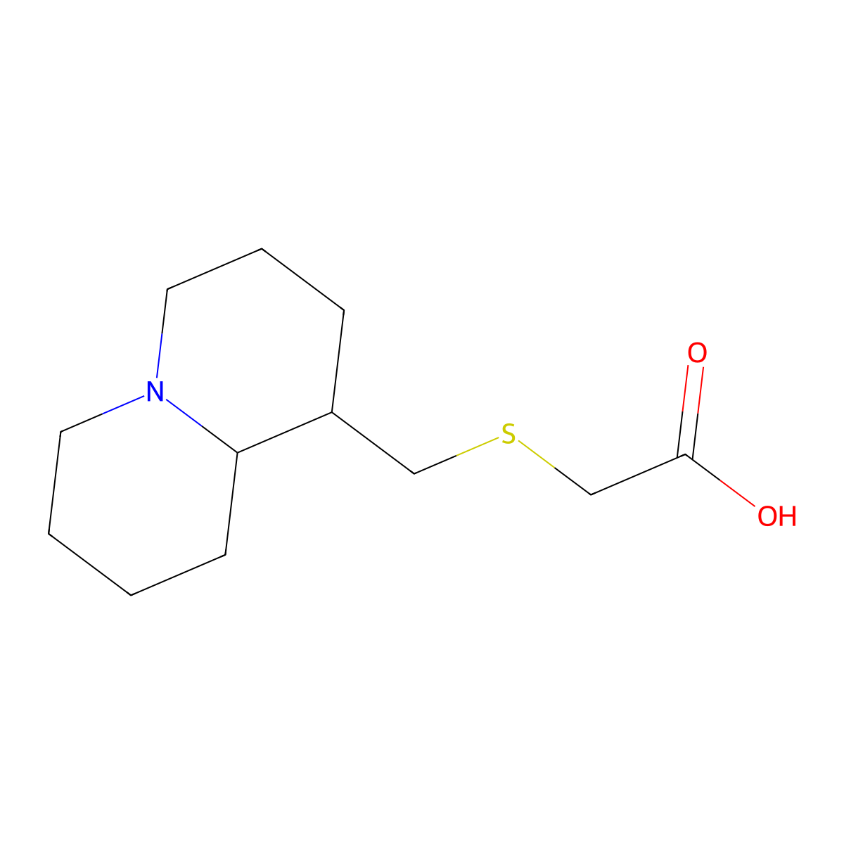 2-{[(octahydro-1H-quinolizin-1-yl)methyl]sulfanyl}acetic acid molecular structure, CAS 1383626-21-8