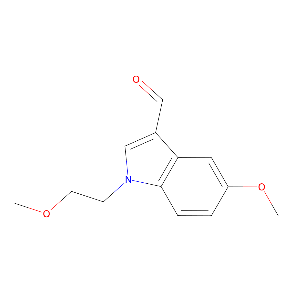 5-methoxy-1-(2-methoxyethyl)-1H-indole-3-carbaldehyde molecular structure, CAS 1383626-33-2