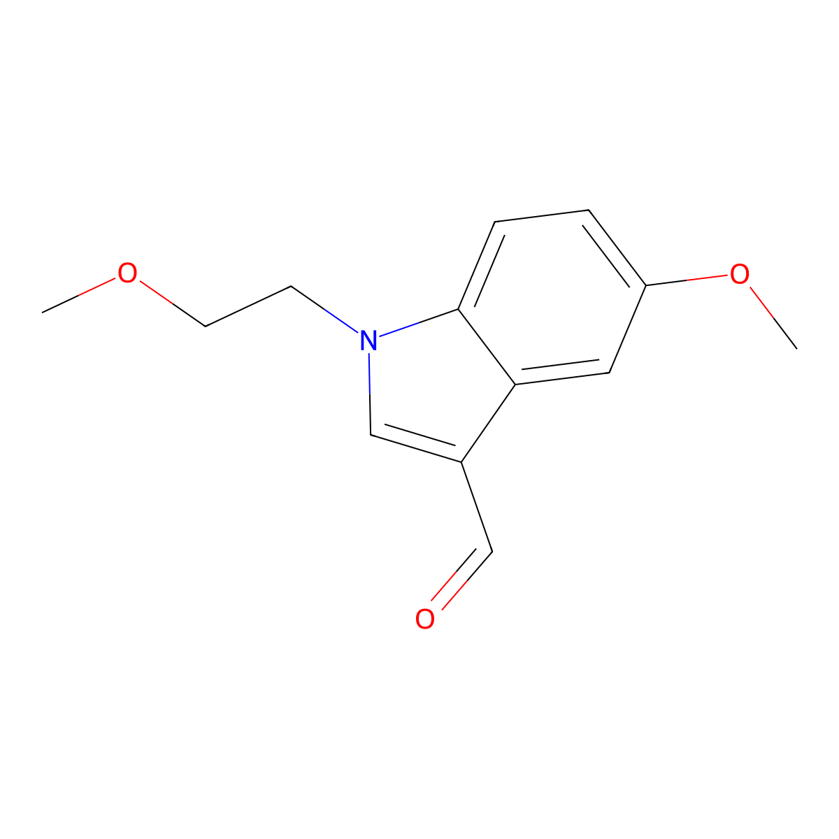 5-methoxy-1-(2-methoxyethyl)-1H-indole-3-carbaldehyde molecular structure, CAS 1383626-33-2