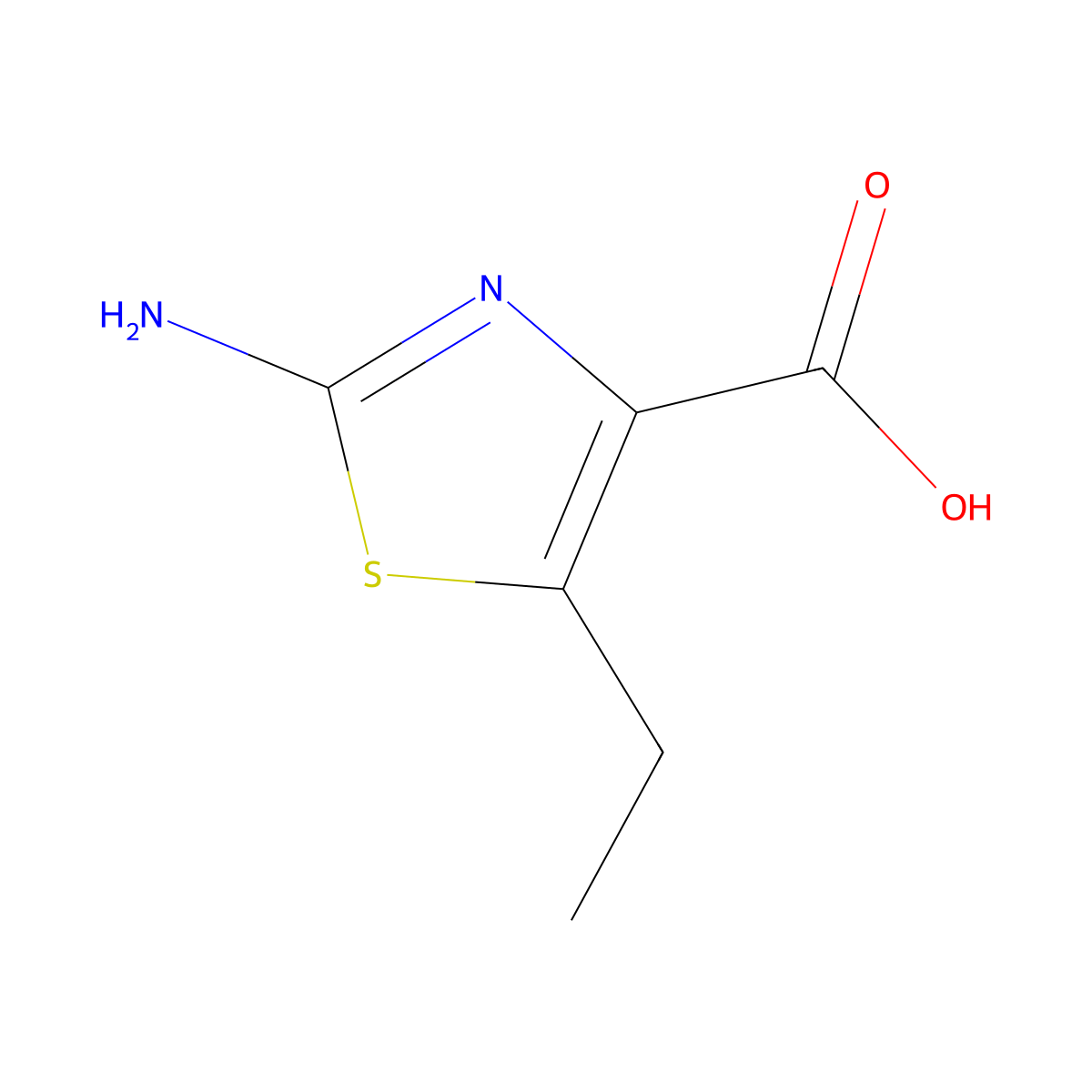 2-Amino-5-ethyl-1,3-thiazole-4-carboxylic acid molecular structure, CAS 1383626-36-5