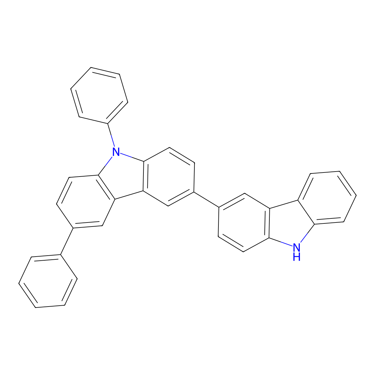 6,9-Diphenyl-3,3'-BI-9H-carbazole molecular structure, CAS 1383628-18-9
