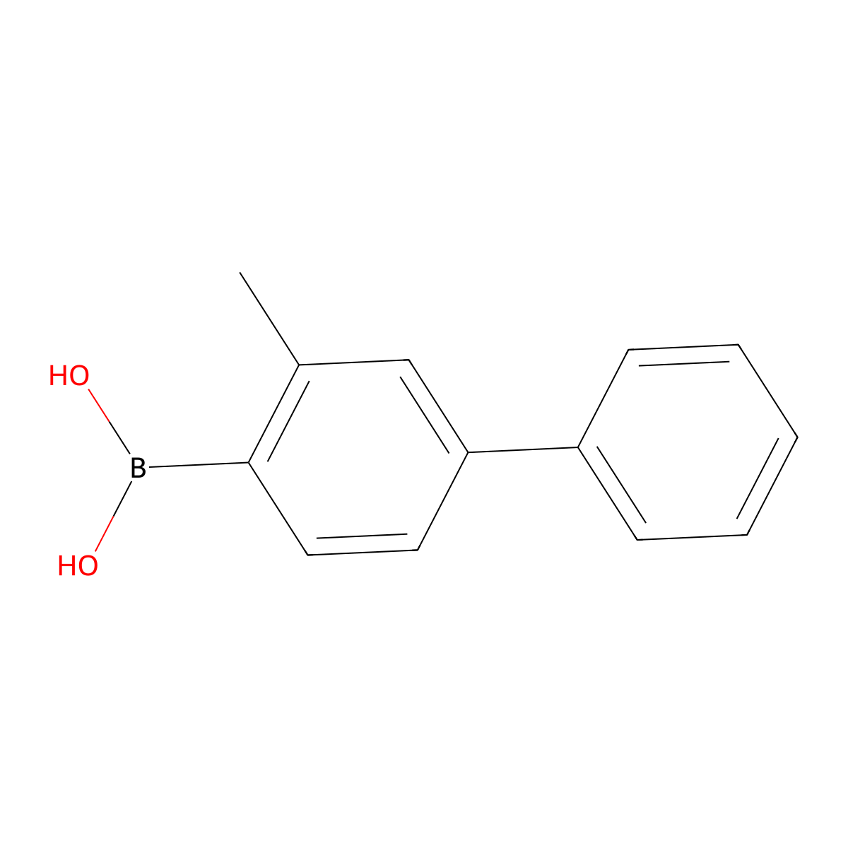 2-Methylbiphenyl-4-ylboronic acid molecular structure, CAS 1383628-42-9