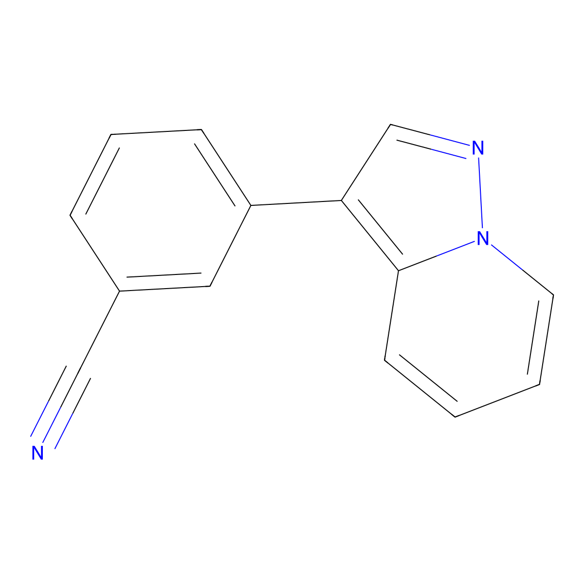 3-Pyrazolo[1,5-a]pyridin-3-ylbenzonitrile molecular structure, CAS 1383675-71-5
