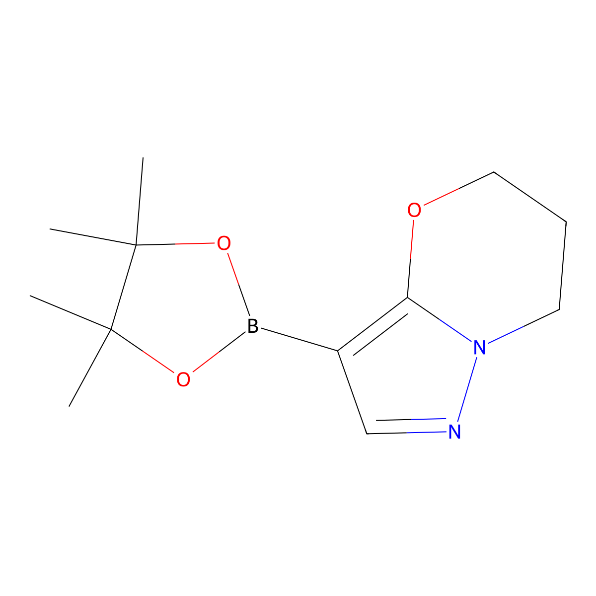 3-(4,4,5,5-tetramethyl-1,3,2-dioxaborolan-2-yl)-5H,6H,7H-pyrazolo(3,2-b)(1,3)oxazine molecular structure, CAS 1383675-83-9