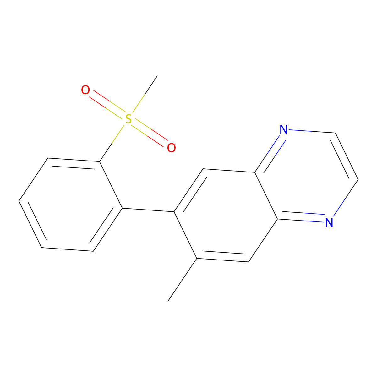 6-Methyl-7-(2-(methylsulfonyl)phenyl)quinoxaline molecular structure, CAS 1383677-21-1