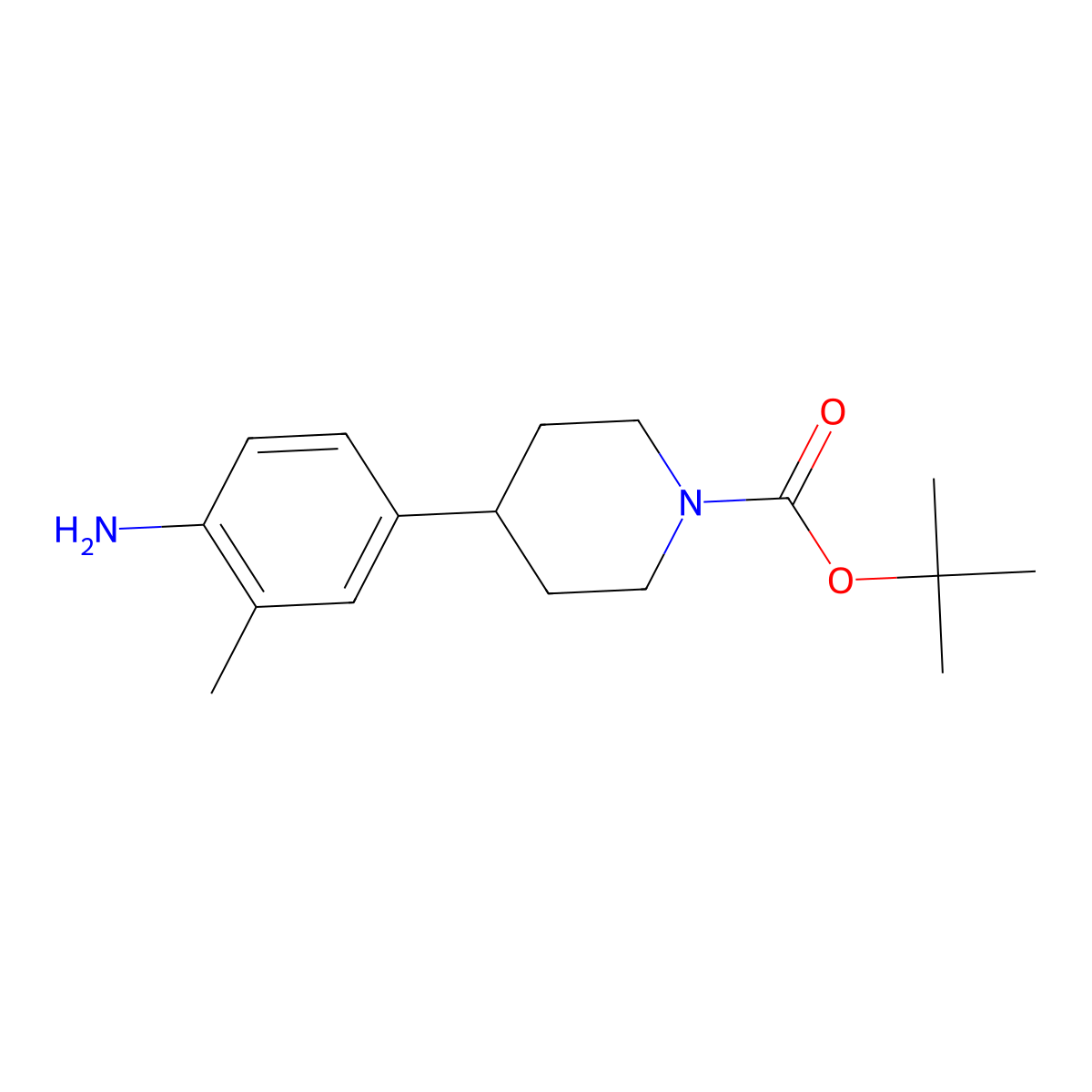 Tert-butyl 4-(4-amino-3-methylphenyl)piperidine-1-carboxylate molecular structure, CAS 1383682-59-4