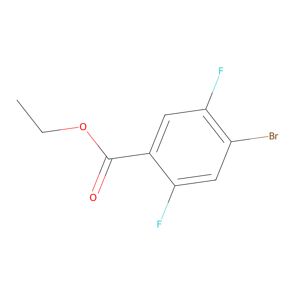 Ethyl 4-bromo-2,5-difluorobenzoate molecular structure, CAS 1383685-39-9