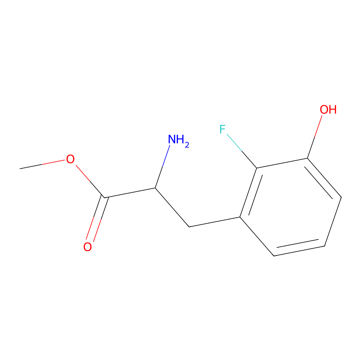 (S)-Methyl 2-amino-3-(2-fluoro-3-hydroxyphenyl)propanoate molecular structure, CAS 1383690-48-9