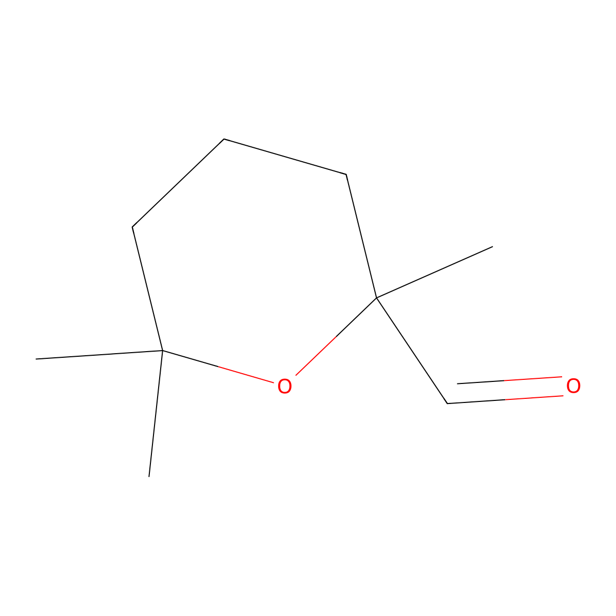 2,6,6-Trimethyloxane-2-carbaldehyde molecular structure, CAS 13837-57-5