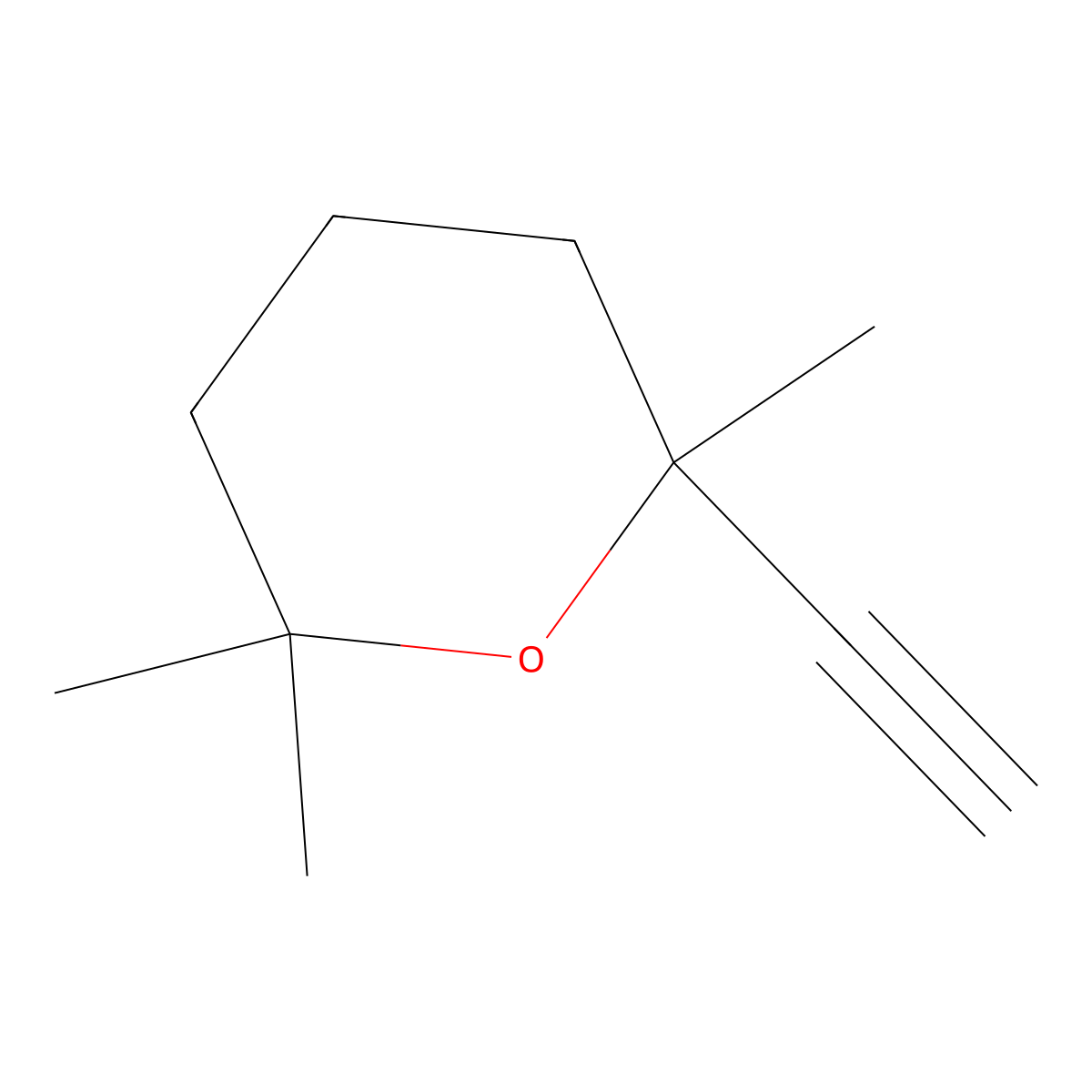 2H-Pyran, 2-ethynyltetrahydro-2,6,6-trimethyl- molecular structure, CAS 13837-60-0