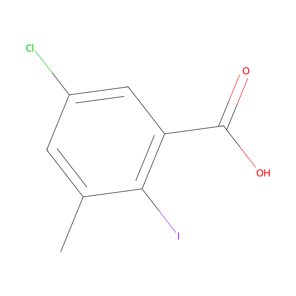 5-Chloro-2-iodo-3-methylbenzoic acid molecular structure, CAS 1383706-84-0