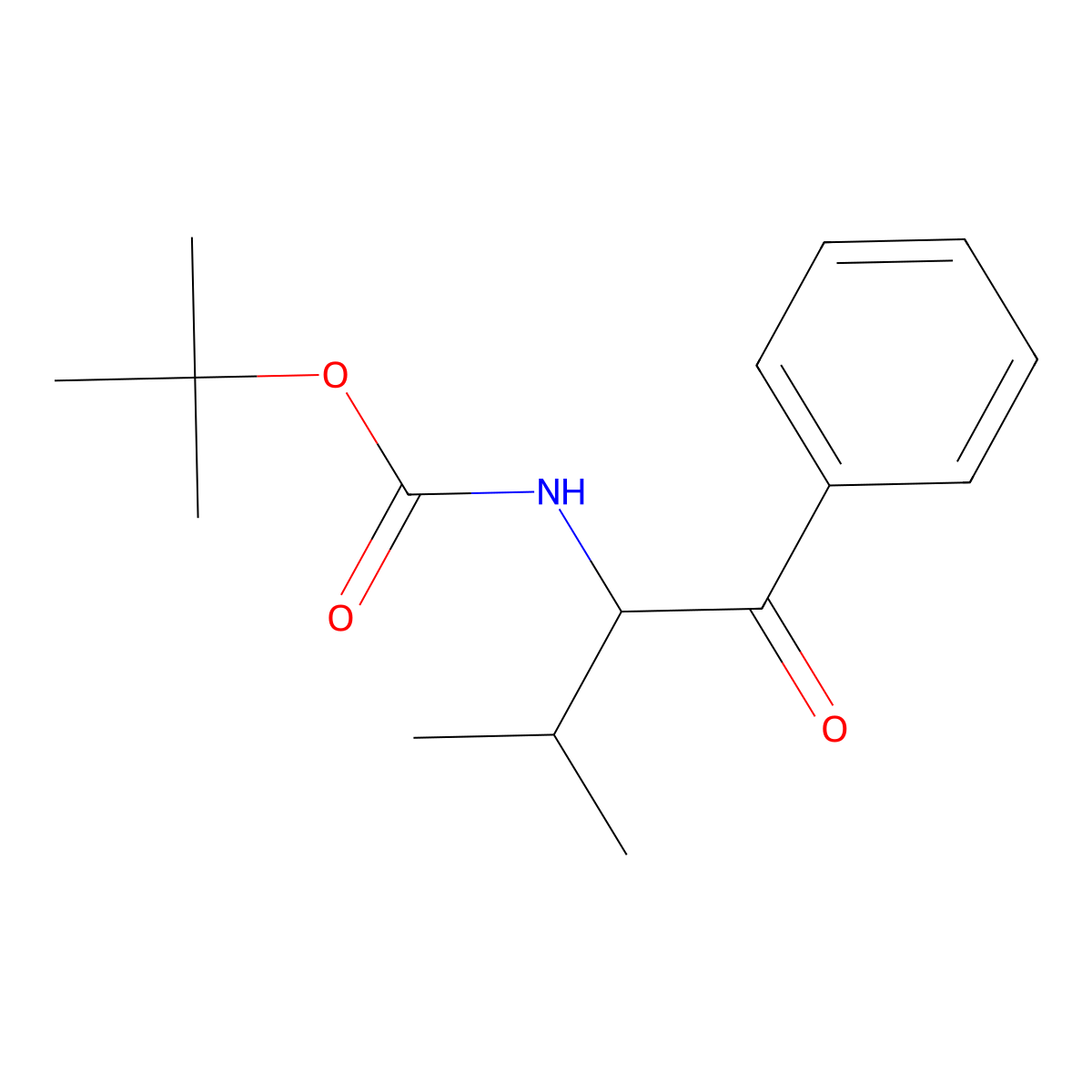 tert-Butyl (3-methyl-1-oxo-1-phenylbutan-2-yl)carbamate molecular structure, CAS 138371-47-8